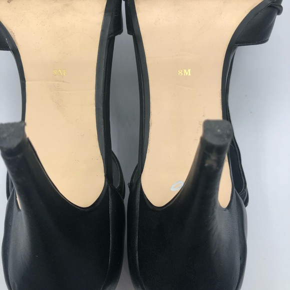 ANN MARINO OPEN TOE BLACK PUMPS - Picture 11 of 13